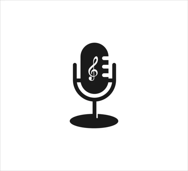 Класична Настільна Підставка Мікрофон Векторні Значки Шаблон Дизайну Логотипу Подкасту — стоковий вектор