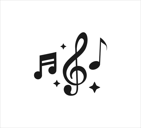 Απλό Πρότυπο Σχεδιασμού Λογότυπου Εικονιδίου Διανύσματος Σημειώσεων Επίπεδης Μουσικής Για — Διανυσματικό Αρχείο
