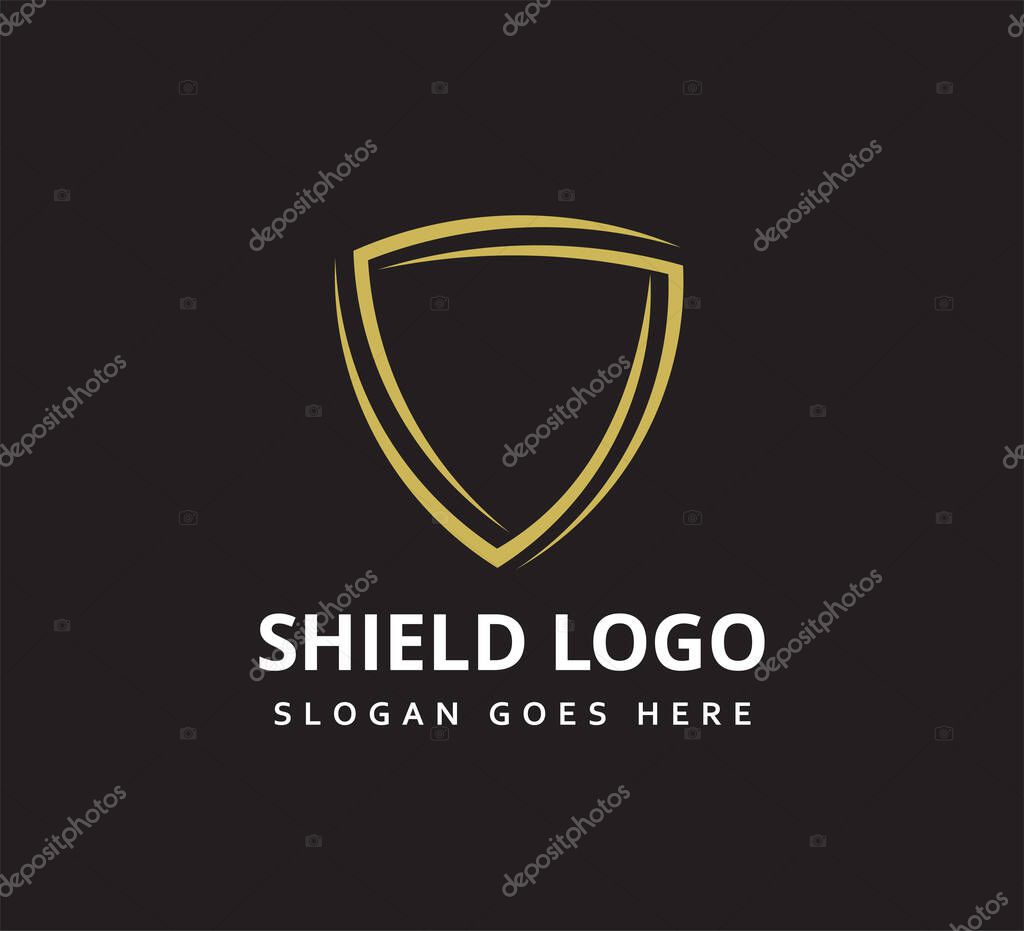 Simple loop triangle shield vector icon logo design template for security application, software protection and privacy guard