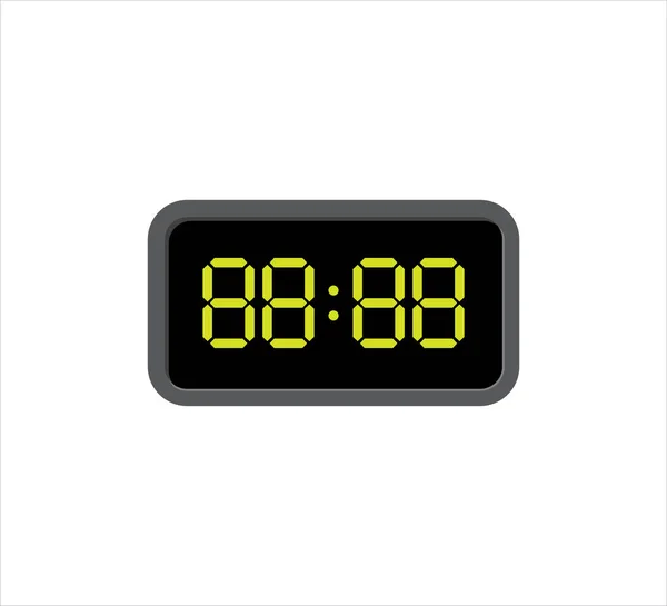 黄色の数字テンプレートベクトルアイコン編集可能なデザインテンプレートと正方形のデジタル時計 — ストックベクタ