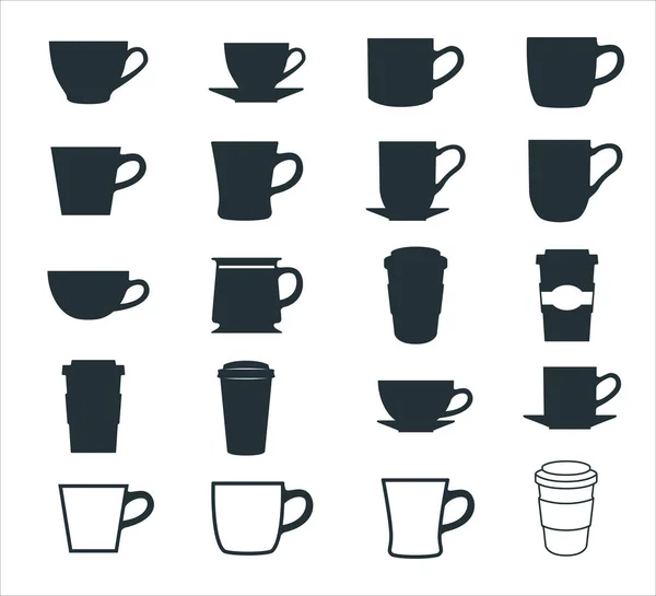 Проста Плоска Чашка Кави Кухоль Паперова Чашка Векторний Символ Дизайну — стоковий вектор