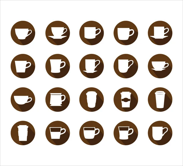 Taza Café Plana Simple Taza Taza Papel Vector Icono Logotipo — Vector de stock