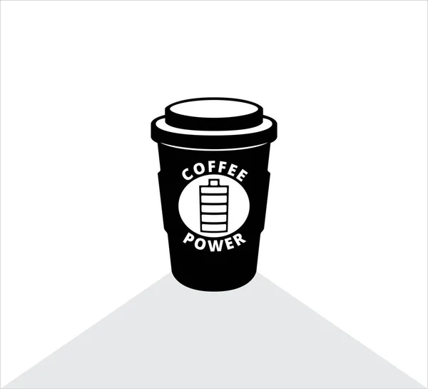 Café Tasse Papier Vectoriel Icône Logo Illustration Conception Pour Bannière — Image vectorielle