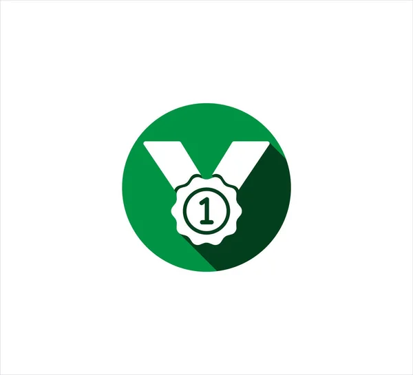 Número Uno Medalla Béisbol Collar Vector Icono Logotipo Diseño Plantilla — Vector de stock