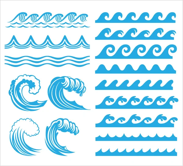 Arrotolamento Oceano Mare Onda Flusso Linea Modello Vettore Grafica Design — Vettoriale Stock