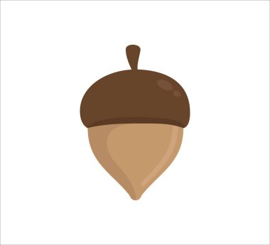 Tek kahverengi meşe palamudu meşesi meyvesi logo tasarım şablonu doğurganlık sembolü