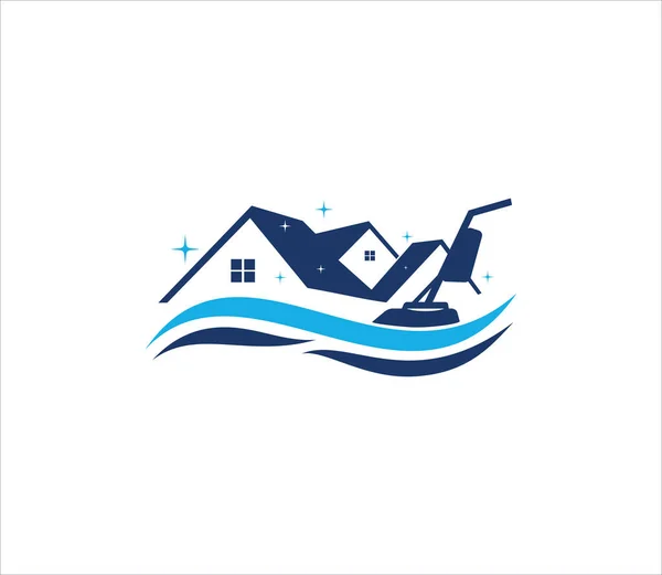 Huishouding Schoonmaak Dienst Vector Logo Ontwerp Template — Stockvector
