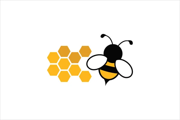 ミツバチの巣ベクトル背景テーマポスターイラストテンプレート — ストックベクタ