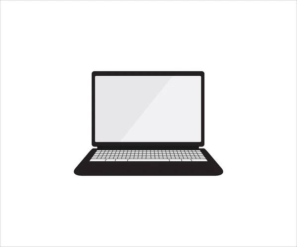 Geopende Laptop Computer Vooraanzicht Met Blanco Scherm Vector Ontwerp Illustratie — Stockvector