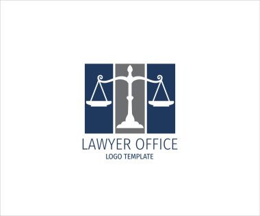 Avukat ofisi vektör logosu tasarım şablonu için adalet ölçeği