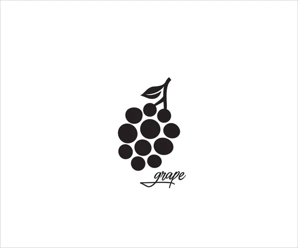 Купа Винограду Простий Вектор Іконка Логотип Дизайн Ілюстрація Шаблон — стоковий вектор