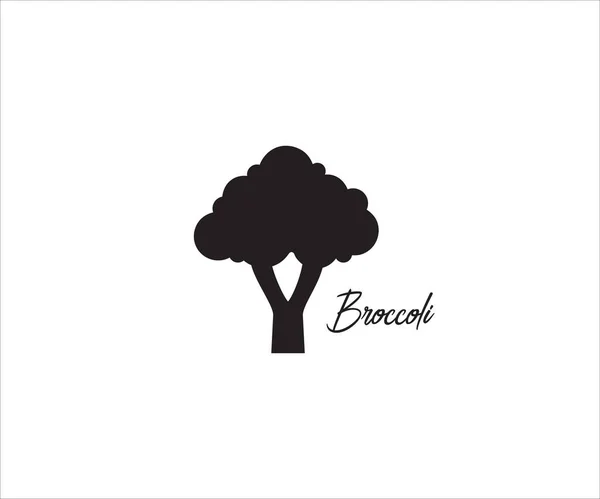 Singolo Broccoli Semplice Vettoriale Icona Logo Disegno Illustrazione Modello — Vettoriale Stock