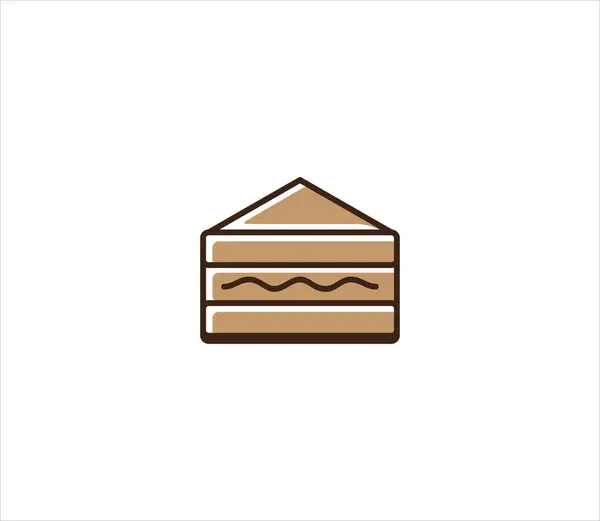 Une Tranche Illustration Vectorielle Icône Gâteau Pudding Dans Style Contour — Image vectorielle