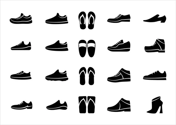 Простий Набір Взуття Сандалі Пов Язані Векторні Іконки Шаблон Графічного — стоковий вектор