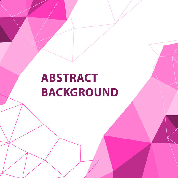 Abstract pink geometric background with polygon design, stock vector