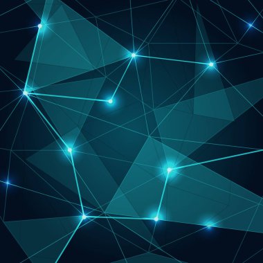 Yeşil düşük poli üçgen arka plan, hisse senedi vektör