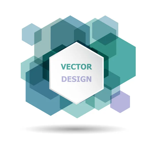 Abstract Green Purple Hexagon Banner Background Template Vetor Estoque — Vetor de Stock