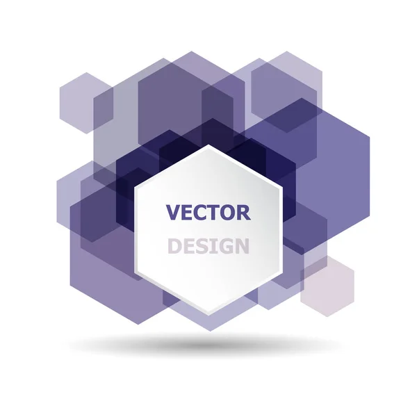 Plantilla Fondo Banner Hexágono Púrpura Abstracto Vector Stock — Archivo Imágenes Vectoriales