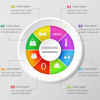 Infographic tasarım şablonu ile soyunma kutsal kişilerin resmi, hisse senedi vektör