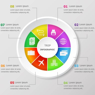 Infographic tasarım şablonu ile yolculuk kutsal kişilerin resmi, hisse senedi vektör