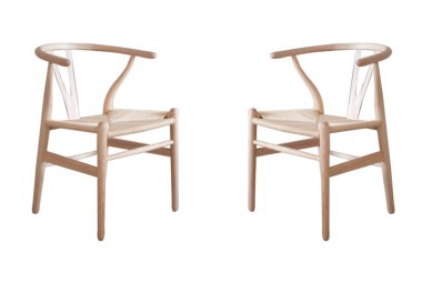 Kırpma yolu ile beyaz arka plan üzerinde izole kahverengi sandalye