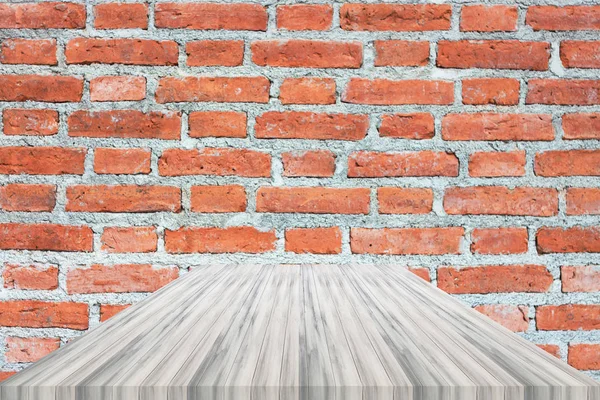 White Table Top Brick Wall Product Display — Stock Photo, Image