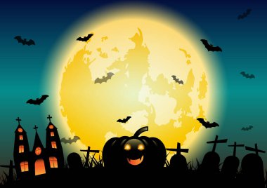 Halloween geceler kavramı afiş arka plan, hisse senedi vektör