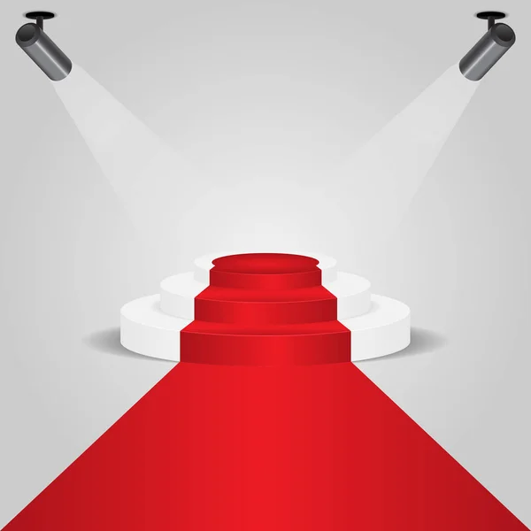 Подіум Червоного Килима Прожектором Фондовий Вектор — стоковий вектор