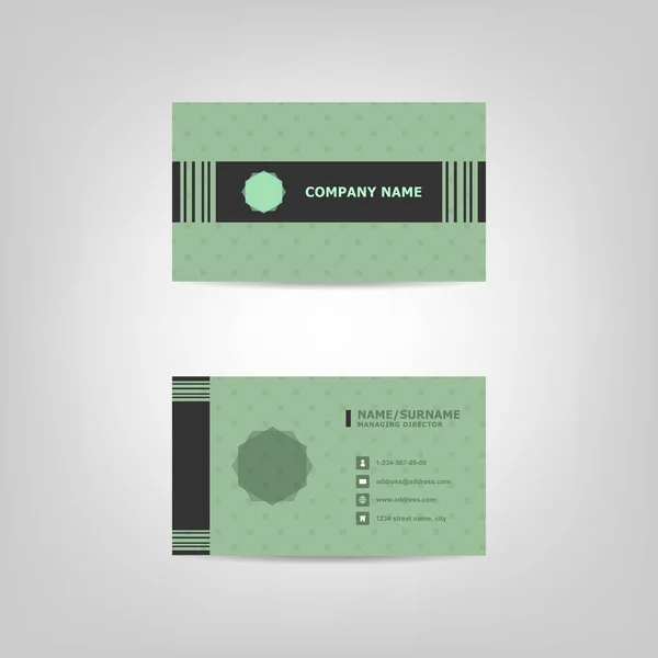 Modelo de design de cartão de visita verde — Vetor de Stock