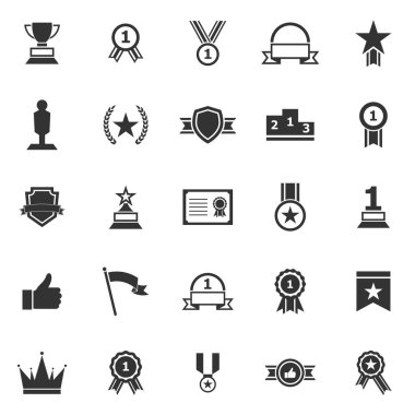 Winner icons on white background clipart