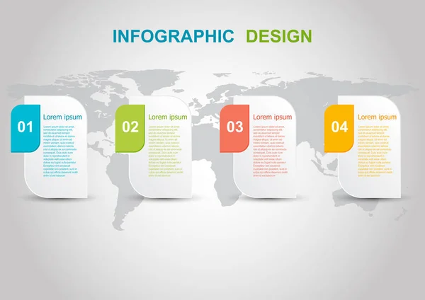 Infografik-Design-Vorlage auf grauem Hintergrund — Stockvektor