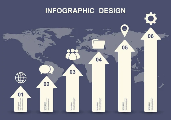 Шаблон інфографічного дизайну з бізнес-іконками — стоковий вектор