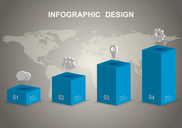 Moderne Infografik Design Vorlage Kann Für Geschäftsschritt Optionen Verwendet Werden — Stockvektor