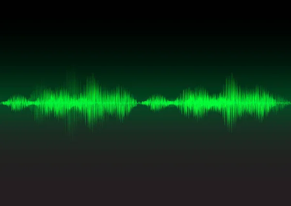 Зеленые Звуковые Волны Светятся Светом Вектор Запаса — стоковый вектор