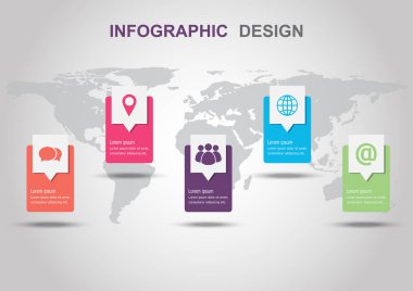 Infographic tasarım şablonu ile gölge, hisse senedi vektör