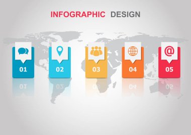 Infographic tasarım şablonu ile yansıtmak, hisse senedi vektör