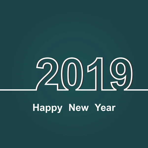 2019 Feliz Año Nuevo Sobre Fondo Verde Vector Stock — Archivo Imágenes Vectoriales