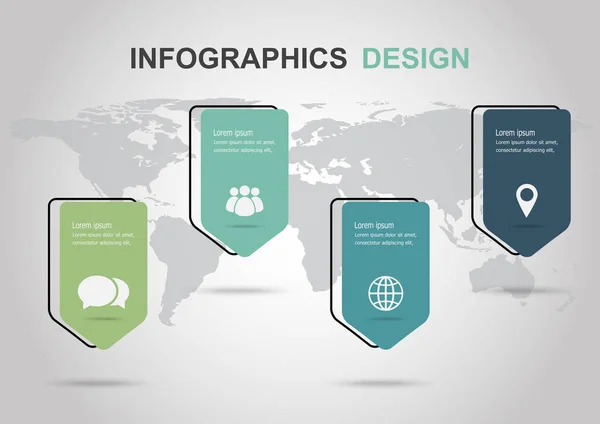 Infografik Design Vorlage Mit Tag Banner Aktienvektor — Stockvektor