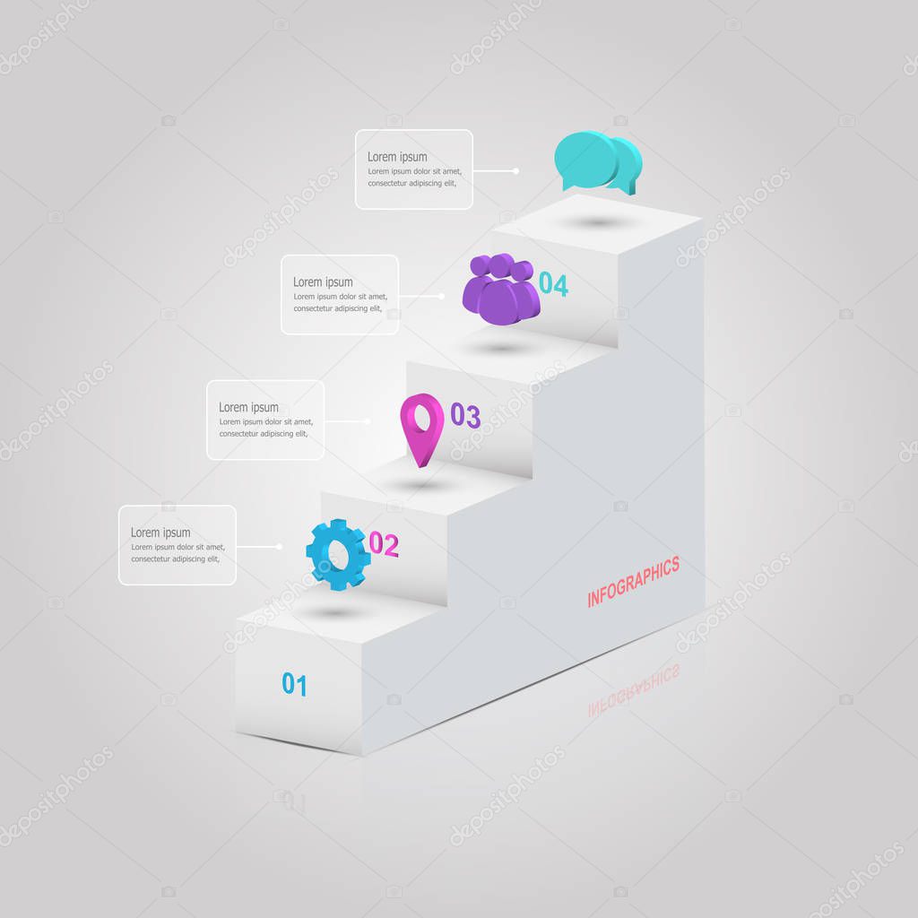 Infographic 3D for business concept. can be used for workflow layout
