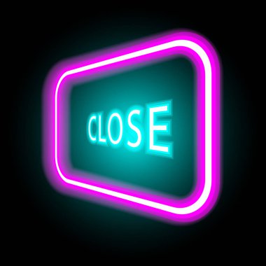Neon işareti kelime ile koyu arka plan üzerinde hisse senedi vektör kapatın