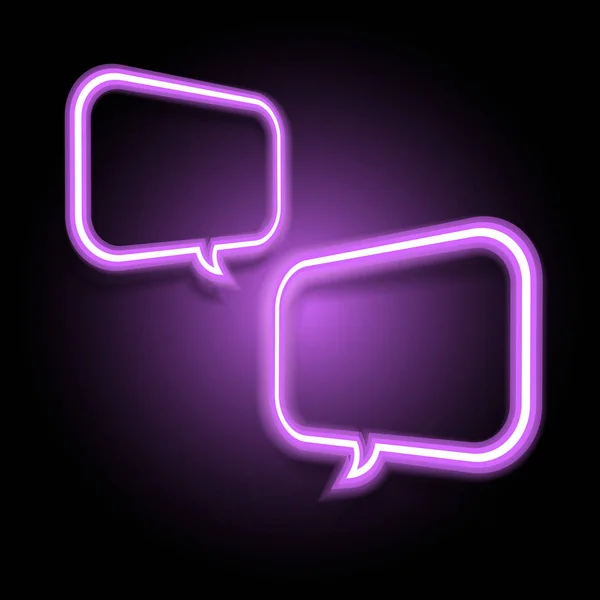 Violett Neon Pratbubblan Mörk Bakgrund Lager Vektor — Stock vektor