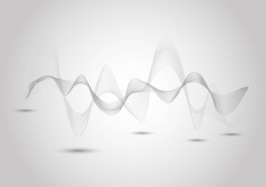 Gri arka plan üzerinde soyut dinamik satır. Dijital ekolayzer, ses dalgası veya Infographic ve zaman çizelgesi öğeleri için kullanılabilir.