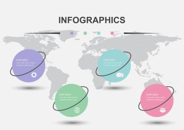 Infographic tasarım şablonu daireler, hisse senedi vektör ile