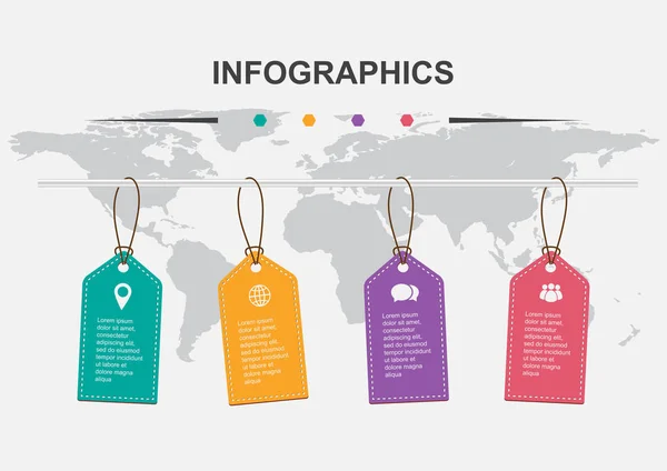 Infographic Design Template Hanging Tag Stock Vector — Stock Vector
