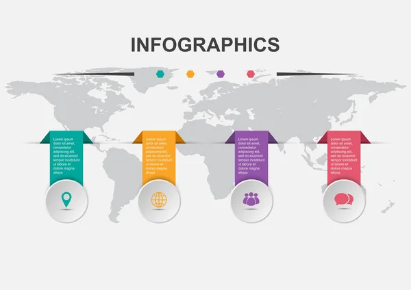 Plantilla de diseño infográfico con etiquetas — Vector de stock