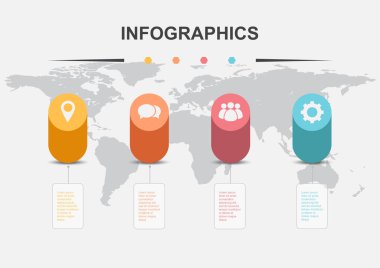 Infographic tasarım şablonu ile silindir elemanları, hisse senedi vektör
