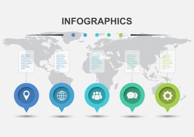 Infographic tasarım şablonu işaret elemanları, hisse senedi vektör ile