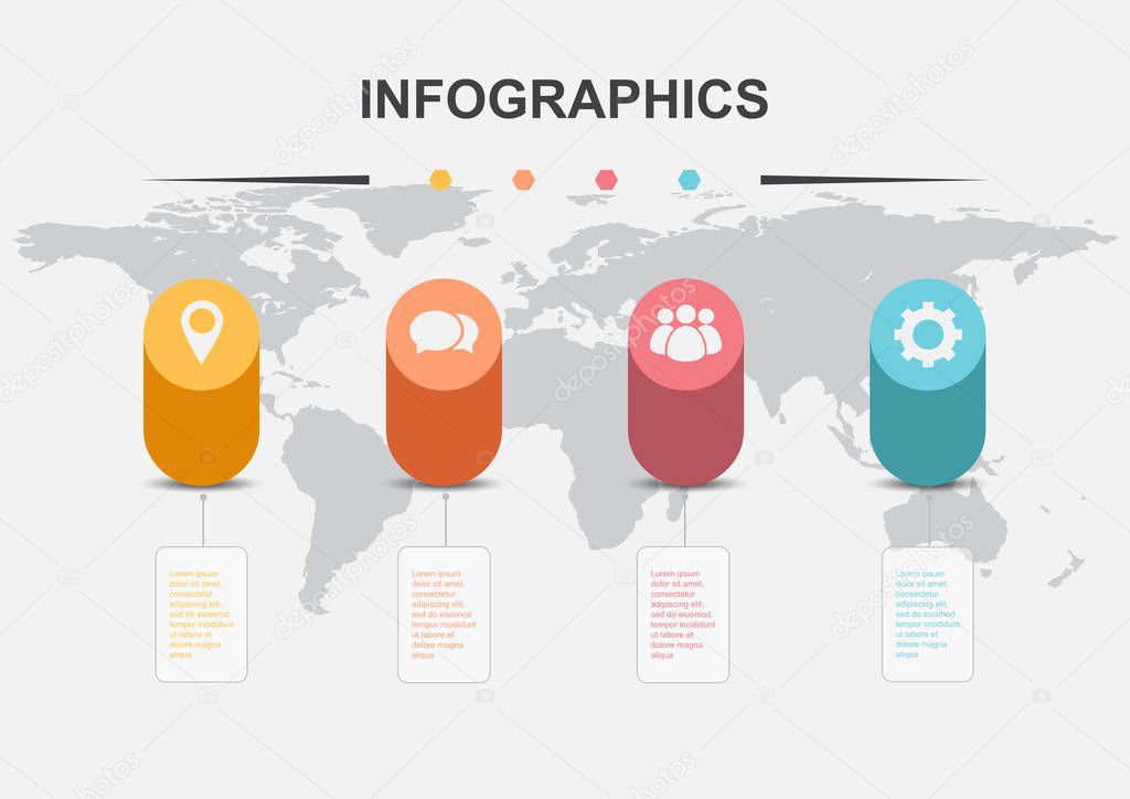 Infographic design template with cylinder elements, stock vector