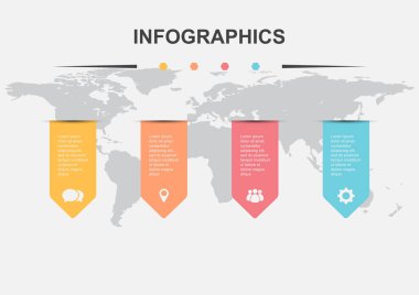Infographic tasarım şablonu şeritler, hisse senedi vektör