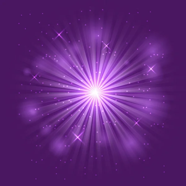 Bright Flash Explosion Purple Background Stock Vector — Stock Vector